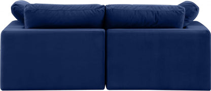 Meridian Furniture - Comfy Navy Velvet Modular Sofa - 2Pc - 189Navy-S80 view 3