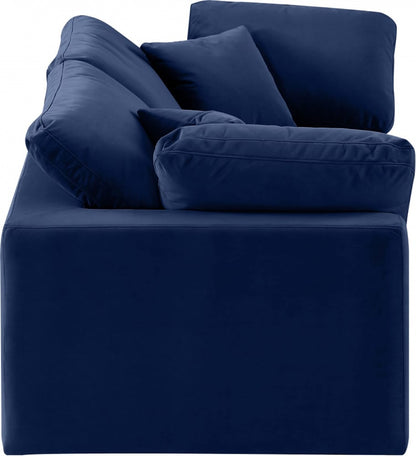 Meridian Furniture - Comfy Navy Velvet Modular Sofa - 2Pc - 189Navy-S80 view 4