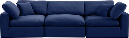 Meridian Furniture - Comfy Navy Velvet Modular Sofa - 3Pc - 189Navy-S119 view 2