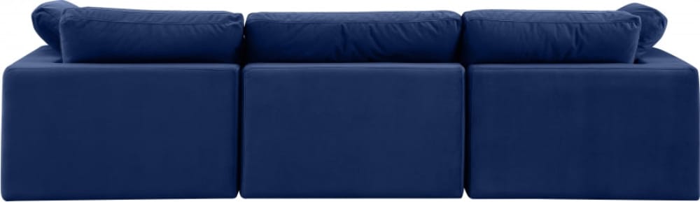 Meridian Furniture - Comfy Navy Velvet Modular Sofa - 3Pc - 189Navy-S119 view 3