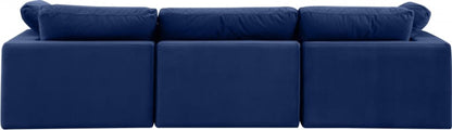 Meridian Furniture - Comfy Navy Velvet Modular Sofa - 3Pc - 189Navy-S119 view 3
