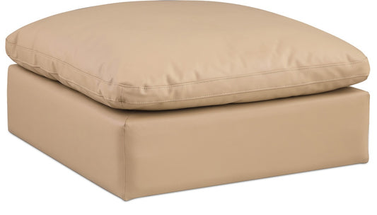Meridian Furniture - Comfy Tan Vegan Leather Modular Ottoman - 188Tan-Ott veiw 1