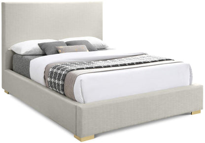 Meridian Furniture - Crosby Beige Linen Textured Fabric Queen Bed - CrosbyBeige-Q veiw 1