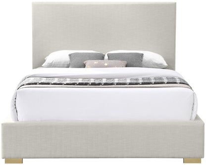 Meridian Furniture - Crosby Beige Linen Textured Fabric Queen Bed - CrosbyBeige-Q veiw 5