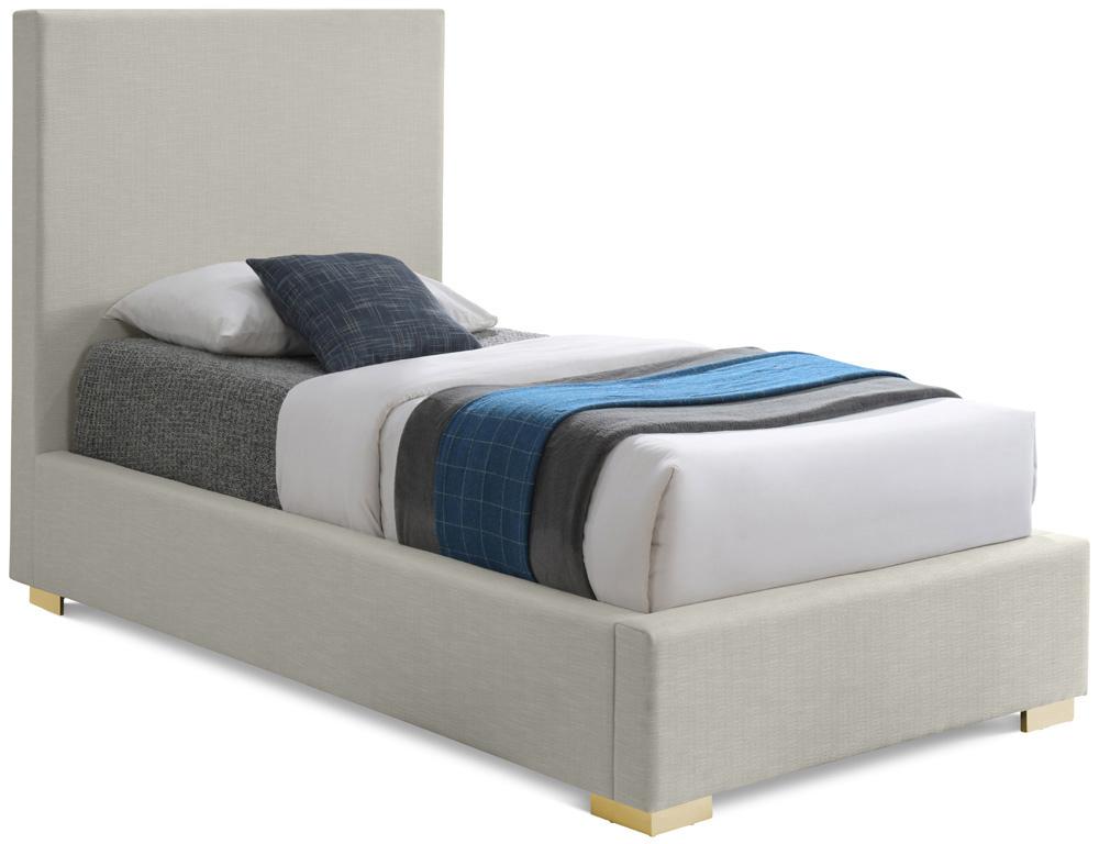 Meridian Furniture - Crosby Beige Linen Textured Fabric Twin Bed - CrosbyBeige-T veiw 1