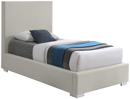 Meridian Furniture - Crosby Beige Linen Textured Fabric Twin Bed - CrosbyBeige-T veiw 2