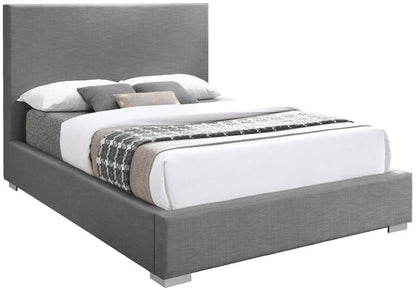 Meridian Furniture - Crosby Grey Linen Textured Fabric King Bed - CrosbyGrey-K veiw 2