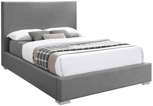 Meridian Furniture - Crosby Grey Linen Textured Fabric Queen Bed - CrosbyGrey-Q veiw 2