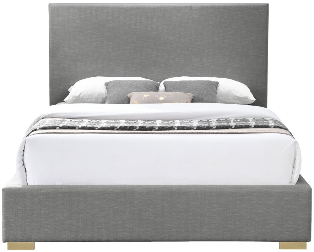 Meridian Furniture - Crosby Grey Linen Textured Fabric Queen Bed - CrosbyGrey-Q veiw 5