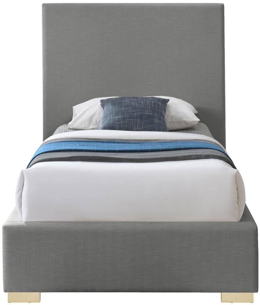 Meridian Furniture - Crosby Grey Linen Textured Fabric Twin Bed - CrosbyGrey-T veiw 5