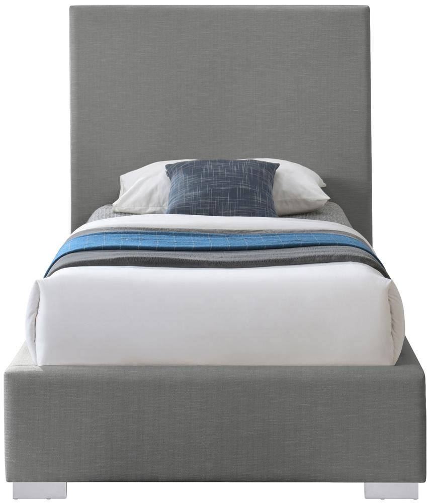 Meridian Furniture - Crosby Grey Linen Textured Fabric Twin Bed - CrosbyGrey-T veiw 6