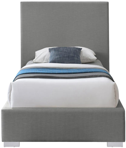 Meridian Furniture - Crosby Grey Linen Textured Fabric Twin Bed - CrosbyGrey-T veiw 6