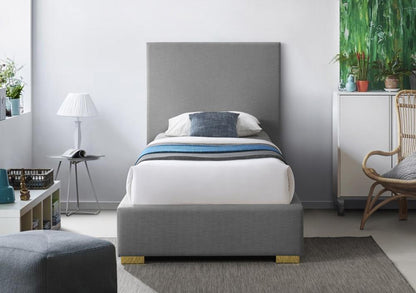 Meridian Furniture - Crosby Grey Linen Textured Fabric Twin Bed - CrosbyGrey-T veiw 7