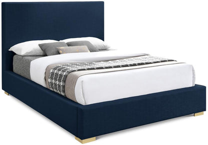 Meridian Furniture - Crosby Navy Linen Textured Fabric Full Bed - CrosbyNavy-F veiw 1