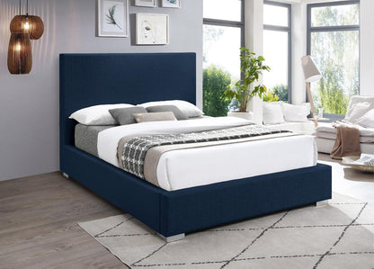 Meridian Furniture - Crosby Navy Linen Textured Fabric Full Bed - CrosbyNavy-F veiw 4