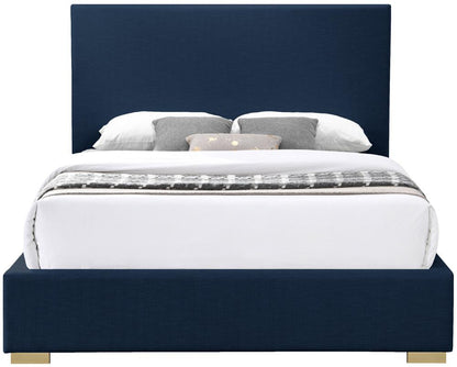 Meridian Furniture - Crosby Navy Linen Textured Fabric Full Bed - CrosbyNavy-F veiw 5