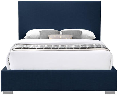 Meridian Furniture - Crosby Navy Linen Textured Fabric Full Bed - CrosbyNavy-F veiw 6