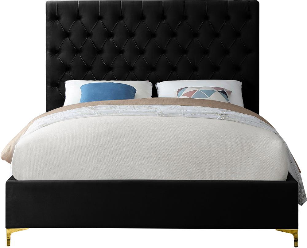 Meridian Furniture - Cruz Black Velvet Full Bed - CruzBlack-F veiw 6