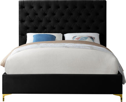Meridian Furniture - Cruz Black Velvet Full Bed - CruzBlack-F veiw 6