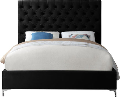 Meridian Furniture - Cruz Black Velvet King Bed - CruzBlack-K veiw 5