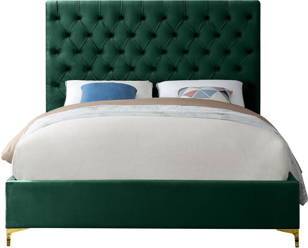 Meridian Furniture - Cruz Green Velvet Full Bed - CruzGreen-F veiw 6