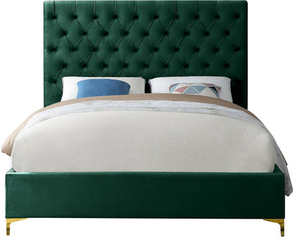 Meridian Furniture - Cruz Green Velvet Full Bed - CruzGreen-F veiw 6