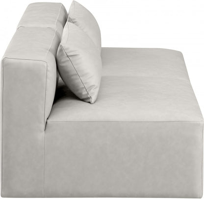 Meridian Furniture - Cube Cream Vegan Leather Modular Sofa - 2Pc - 668Cream-S72A view 3