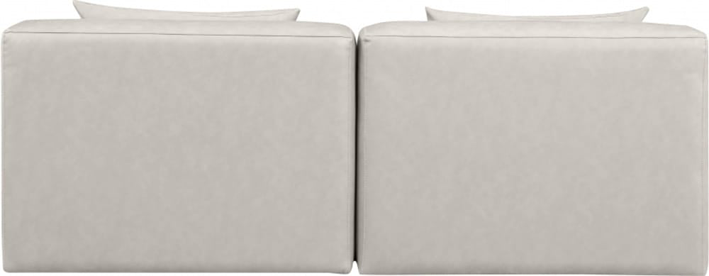Meridian Furniture - Cube Cream Vegan Leather Modular Sofa - 2Pc - 668Cream-S72A view 4