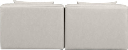 Meridian Furniture - Cube Cream Vegan Leather Modular Sofa - 2Pc - 668Cream-S72A view 4