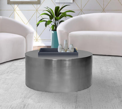 Meridian Furniture - Cylinder Brushed Chrome Coffee Table - 297-CT veiw 2
