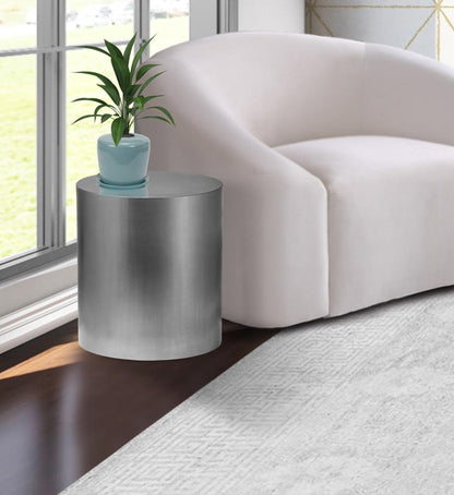 Meridian Furniture - Cylinder Brushed Chrome End Table - 297-ET veiw 2