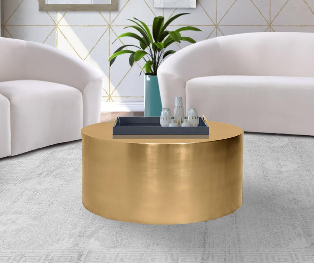 Meridian Furniture - Cylinder Brushed Gold Coffee Table - 296-CT veiw 2