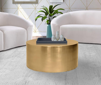 Meridian Furniture - Cylinder Brushed Gold Coffee Table - 296-CT veiw 2