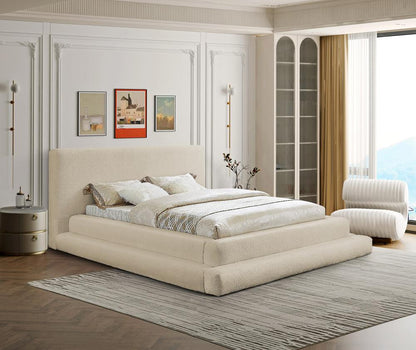 Meridian Furniture - Dane Beige Teddy Fabric Queen Bed - DaneBeige-Q veiw 2