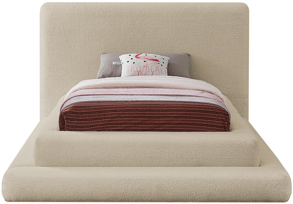 Meridian Furniture - Dane Beige Teddy Fabric Twin Bed - DaneBeige-T veiw 3
