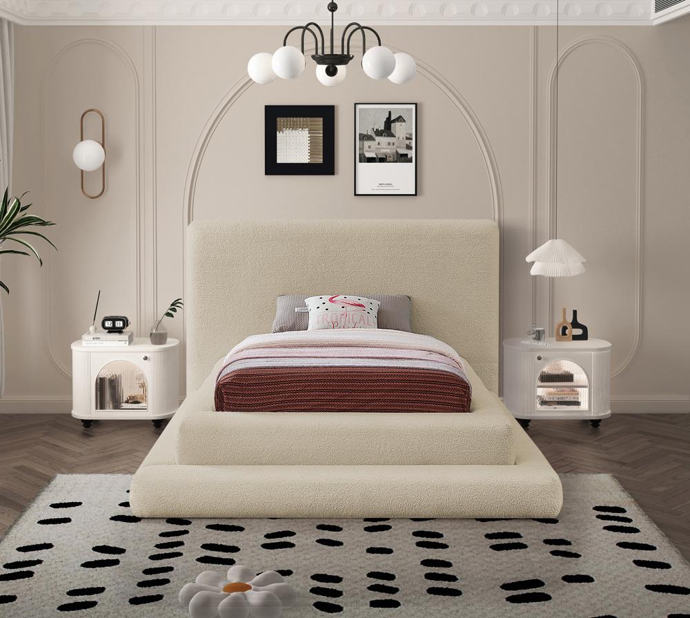 Meridian Furniture - Dane Beige Teddy Fabric Twin Bed - DaneBeige-T veiw 4