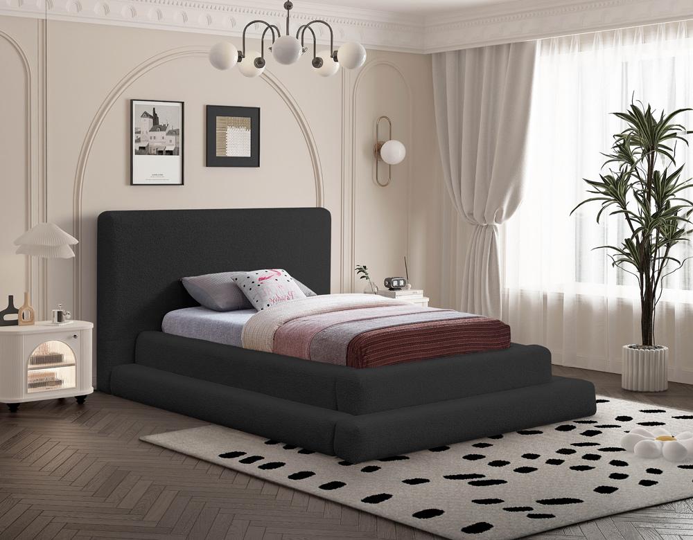 Meridian Furniture - Dane Black Teddy Fabric Twin Bed - DaneBlack-T veiw 2