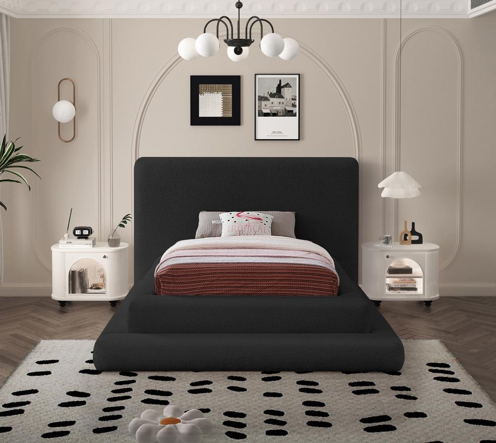 Meridian Furniture - Dane Black Teddy Fabric Twin Bed - DaneBlack-T veiw 4
