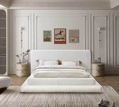 Meridian Furniture - Dane Cream Teddy Fabric Full Bed - DaneCream-F veiw 4