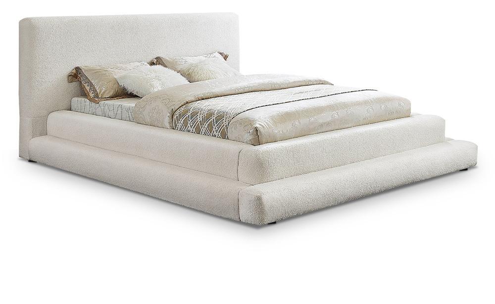 Meridian Furniture - Dane Cream Teddy Fabric King Bed - DaneCream-K veiw 1