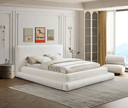 Meridian Furniture - Dane Cream Teddy Fabric King Bed - DaneCream-K veiw 2