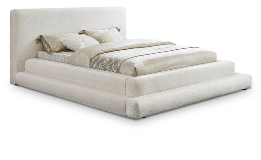 Meridian Furniture - Dane Cream Teddy Fabric Queen Bed - DaneCream-Q veiw 1