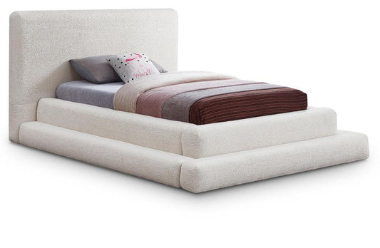 Meridian Furniture - Dane Cream Teddy Fabric Twin Bed - DaneCream-T veiw 1