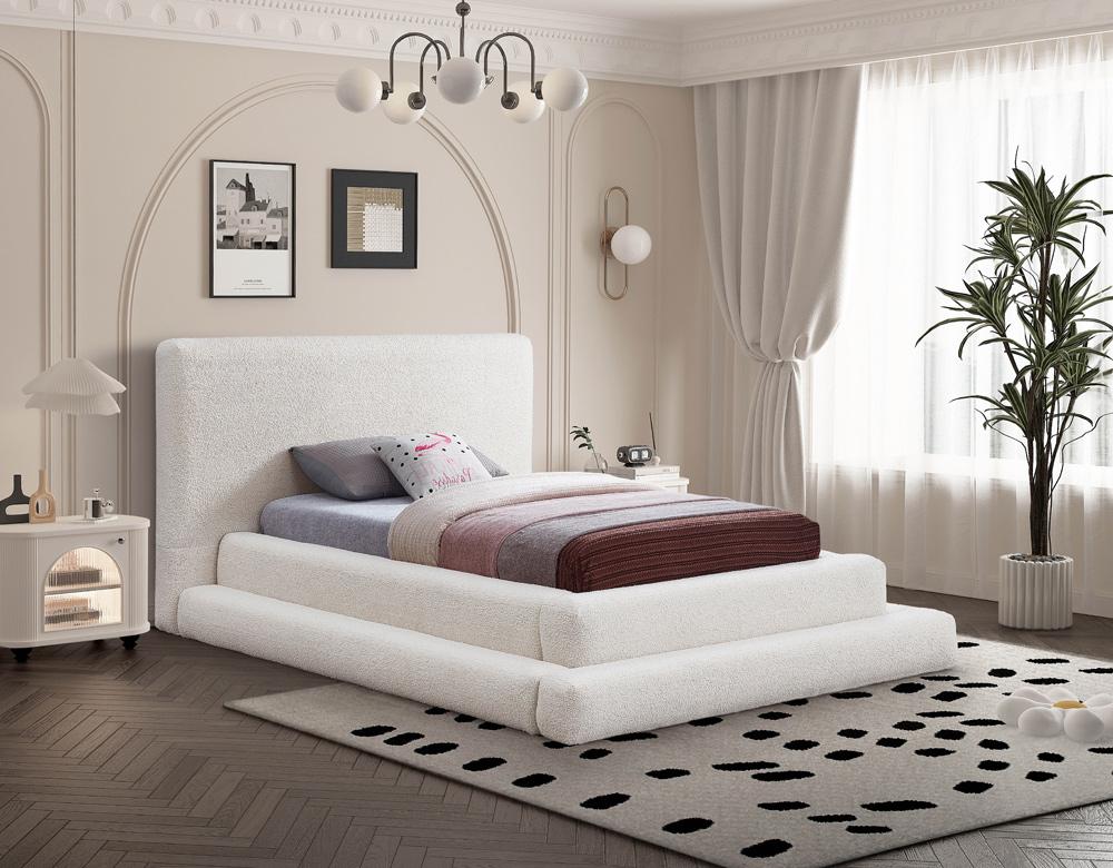 Meridian Furniture - Dane Cream Teddy Fabric Twin Bed - DaneCream-T veiw 2
