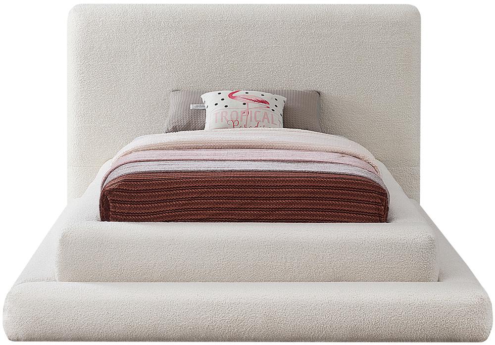 Meridian Furniture - Dane Cream Teddy Fabric Twin Bed - DaneCream-T veiw 3