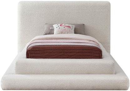 Meridian Furniture - Dane Cream Teddy Fabric Twin Bed - DaneCream-T veiw 3