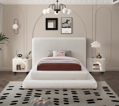 Meridian Furniture - Dane Cream Teddy Fabric Twin Bed - DaneCream-T veiw 4