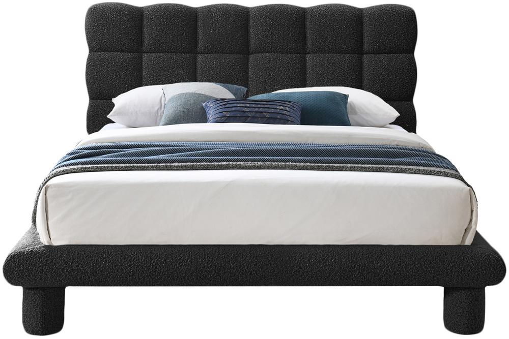 Meridian Furniture - Deco Black Boucle Fabric Full Bed - DecoBlack-F veiw 3