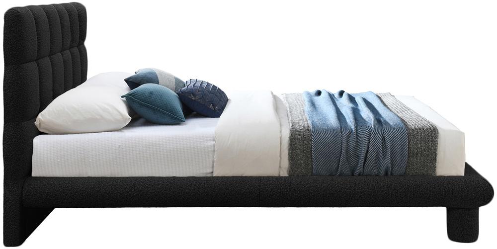 Meridian Furniture - Deco Black Boucle Fabric Full Bed - DecoBlack-F veiw 4