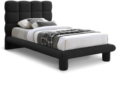 Meridian Furniture - Deco Black Boucle Fabric Twin Bed - DecoBlack-T veiw 1